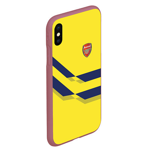 Чехол iPhone XS Max матовый Arsenal FC: Yellow style / 3D-Малиновый – фото 2