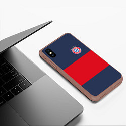 Чехол iPhone XS Max матовый Bayern Munchen - Red-Blue FCB 2022 NEW, цвет: 3D-коричневый — фото 2