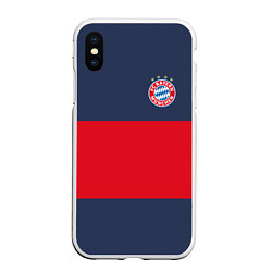 Чехол iPhone XS Max матовый Bayern Munchen - Red-Blue FCB 2022 NEW, цвет: 3D-белый