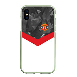 Чехол iPhone XS Max матовый Man United FC: Grey Polygons
