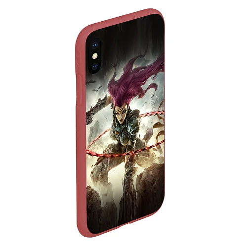 Чехол iPhone XS Max матовый Darksiders Warrior / 3D-Красный – фото 2