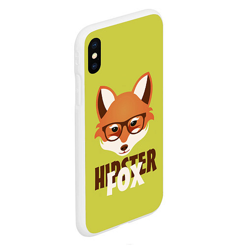 Чехол iPhone XS Max матовый Hipster Fox / 3D-Белый – фото 2