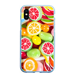 Чехол iPhone XS Max матовый Candy Summer, цвет: 3D-голубой