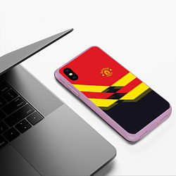 Чехол iPhone XS Max матовый Man UTD FC: Black style, цвет: 3D-сиреневый — фото 2