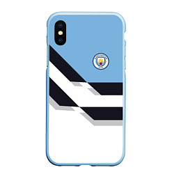 Чехол iPhone XS Max матовый Manchester City FC: White style