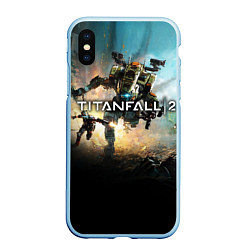 Чехол iPhone XS Max матовый Titanfall Battle, цвет: 3D-голубой