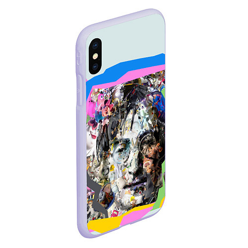 Чехол iPhone XS Max матовый John Lennon: Abstraction / 3D-Светло-сиреневый – фото 2