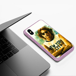 Чехол iPhone XS Max матовый John Lennon: New York, цвет: 3D-сиреневый — фото 2