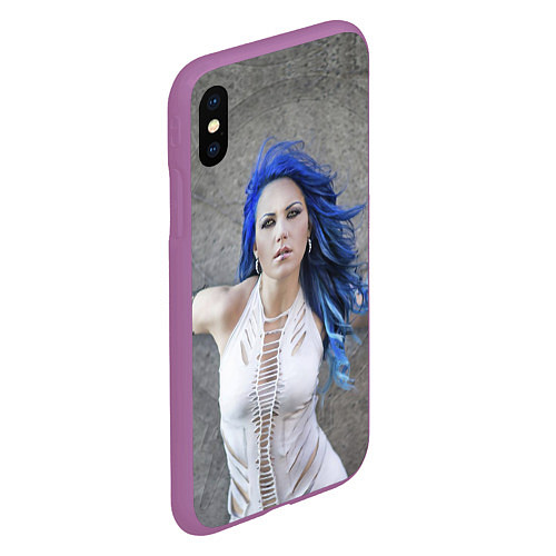 Чехол iPhone XS Max матовый Arch Enemy: Alissa White-Gluz / 3D-Фиолетовый – фото 2