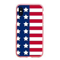 Чехол iPhone XS Max матовый USA Flag