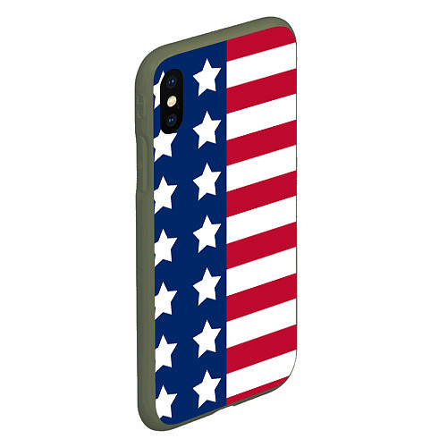 Чехол iPhone XS Max матовый USA Flag / 3D-Темно-зеленый – фото 2
