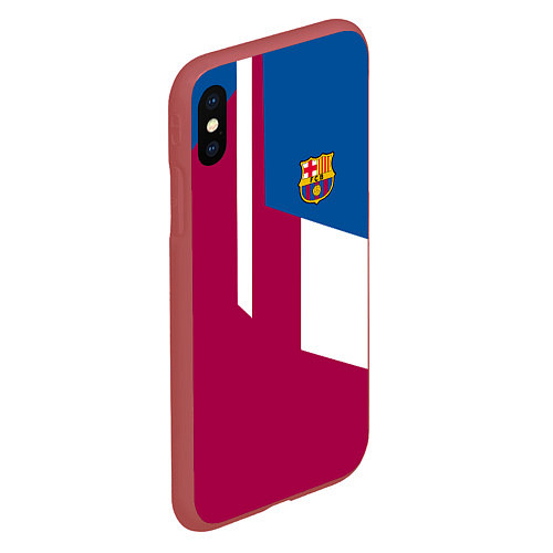 Чехол iPhone XS Max матовый FC Barcelona 2018 / 3D-Красный – фото 2