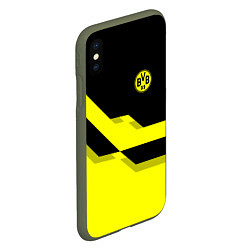 Чехол iPhone XS Max матовый BVB FC: Yellow style, цвет: 3D-темно-зеленый — фото 2