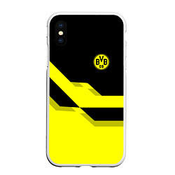 Чехол iPhone XS Max матовый BVB FC: Yellow style, цвет: 3D-белый