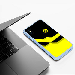 Чехол iPhone XS Max матовый BVB FC: Yellow style, цвет: 3D-голубой — фото 2