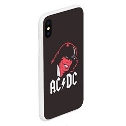 Чехол iPhone XS Max матовый AC/DC Devil, цвет: 3D-белый — фото 2