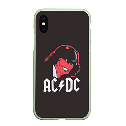 Чехол iPhone XS Max матовый AC/DC Devil, цвет: 3D-салатовый