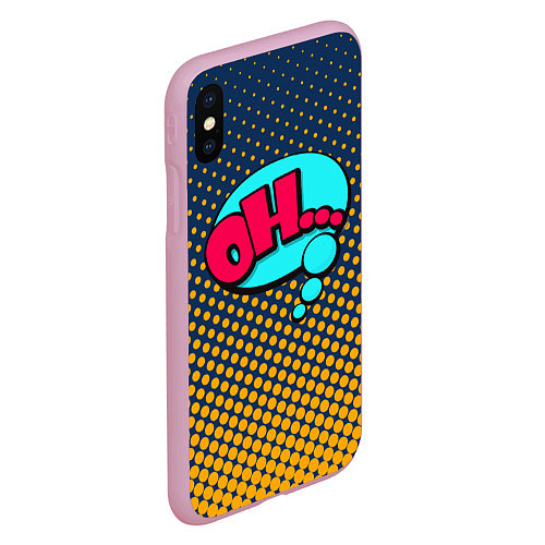 Чехол iPhone XS Max матовый Pop art: Ohh! / 3D-Розовый – фото 2