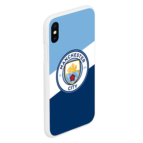 Чехол iPhone XS Max матовый FC Manchester City: Colors / 3D-Белый – фото 2