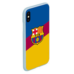 Чехол iPhone XS Max матовый FC Barcelona 2018 Colors, цвет: 3D-голубой — фото 2