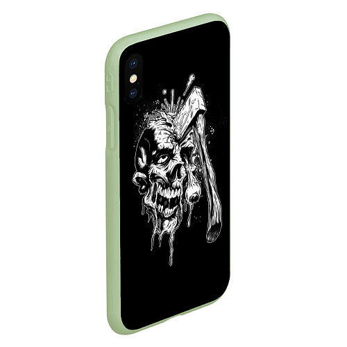 Чехол iPhone XS Max матовый Зомби / 3D-Салатовый – фото 2