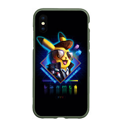 Чехол iPhone XS Max матовый Retro Pikachu