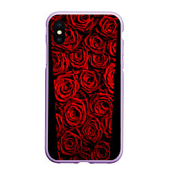 Чехол iPhone XS Max матовый Унисекс / Красные розы