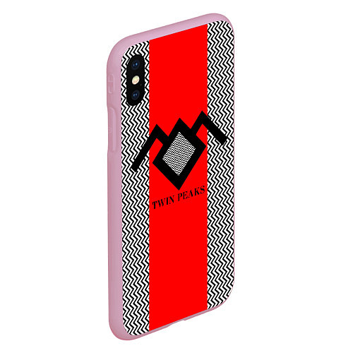 Чехол iPhone XS Max матовый Twin Peaks Mark / 3D-Розовый – фото 2