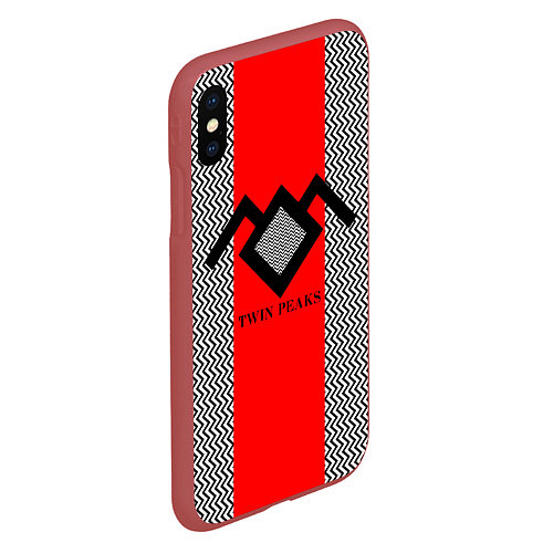 Чехол iPhone XS Max матовый Twin Peaks Mark / 3D-Красный – фото 2