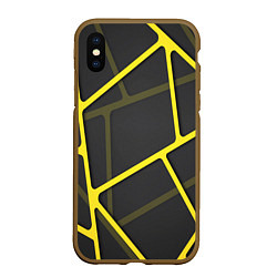 Чехол iPhone XS Max матовый Желтая сетка