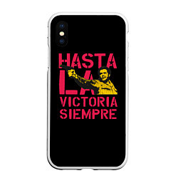 Чехол iPhone XS Max матовый Hasta La Victoria Siempre, цвет: 3D-белый