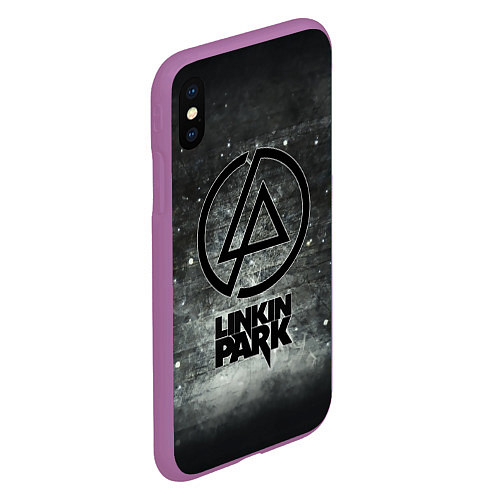 Чехол iPhone XS Max матовый Linkin Park: Wall / 3D-Фиолетовый – фото 2