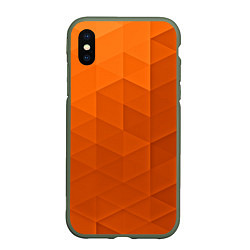Чехол iPhone XS Max матовый Orange abstraction, цвет: 3D-темно-зеленый