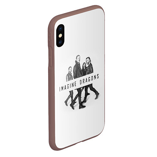 Чехол iPhone XS Max матовый Imagine Dragons: White / 3D-Коричневый – фото 2