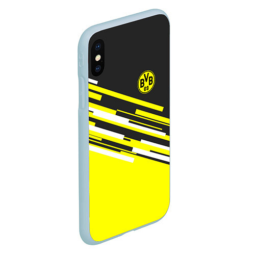 Чехол iPhone XS Max матовый Borussia FC: Sport Line 2018 / 3D-Голубой – фото 2