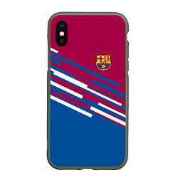 Чехол iPhone XS Max матовый Barcelona FC: Sport Line 2018, цвет: 3D-темно-зеленый