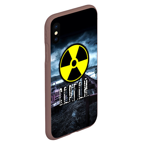 Чехол iPhone XS Max матовый S.T.A.L.K.E.R: Сергей / 3D-Коричневый – фото 2