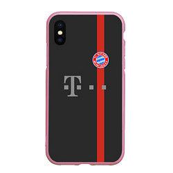 Чехол iPhone XS Max матовый Bayern FC: Black 2018, цвет: 3D-розовый