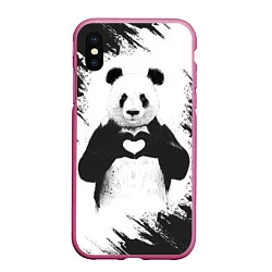 Чехол iPhone XS Max матовый Panda Love