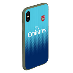 Чехол iPhone XS Max матовый Arsenal FC: Blue Away 17/18, цвет: 3D-темно-зеленый — фото 2
