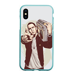 Чехол iPhone XS Max матовый Eminem: Street Music, цвет: 3D-мятный