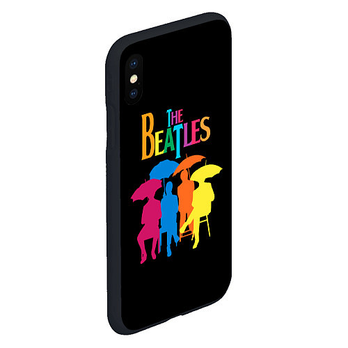 Чехол iPhone XS Max матовый The Beatles: Colour Rain / 3D-Черный – фото 2