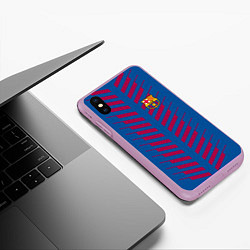 Чехол iPhone XS Max матовый FC Barcelona: Creative, цвет: 3D-сиреневый — фото 2