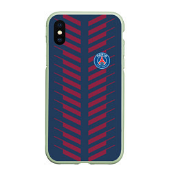 Чехол iPhone XS Max матовый FC PSG: Creative, цвет: 3D-салатовый