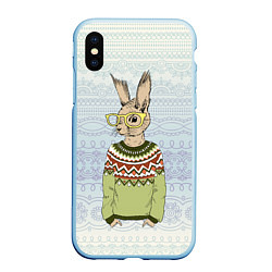 Чехол iPhone XS Max матовый Кролик хипстер