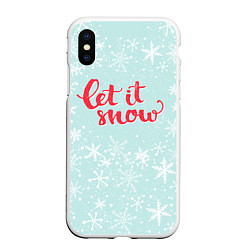 Чехол iPhone XS Max матовый Let it snow, цвет: 3D-белый