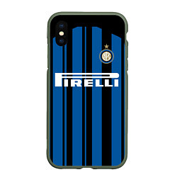 Чехол iPhone XS Max матовый Inter FC: Home 17/18, цвет: 3D-темно-зеленый