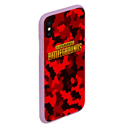 Чехол iPhone XS Max матовый PUBG: Red Mozaic, цвет: 3D-сиреневый — фото 2