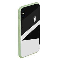 Чехол iPhone XS Max матовый FC Juventus: Sport Geometry, цвет: 3D-салатовый — фото 2