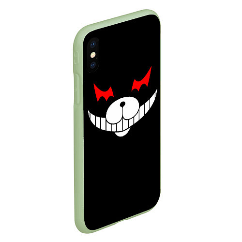 Чехол iPhone XS Max матовый Monokuma Black / 3D-Салатовый – фото 2